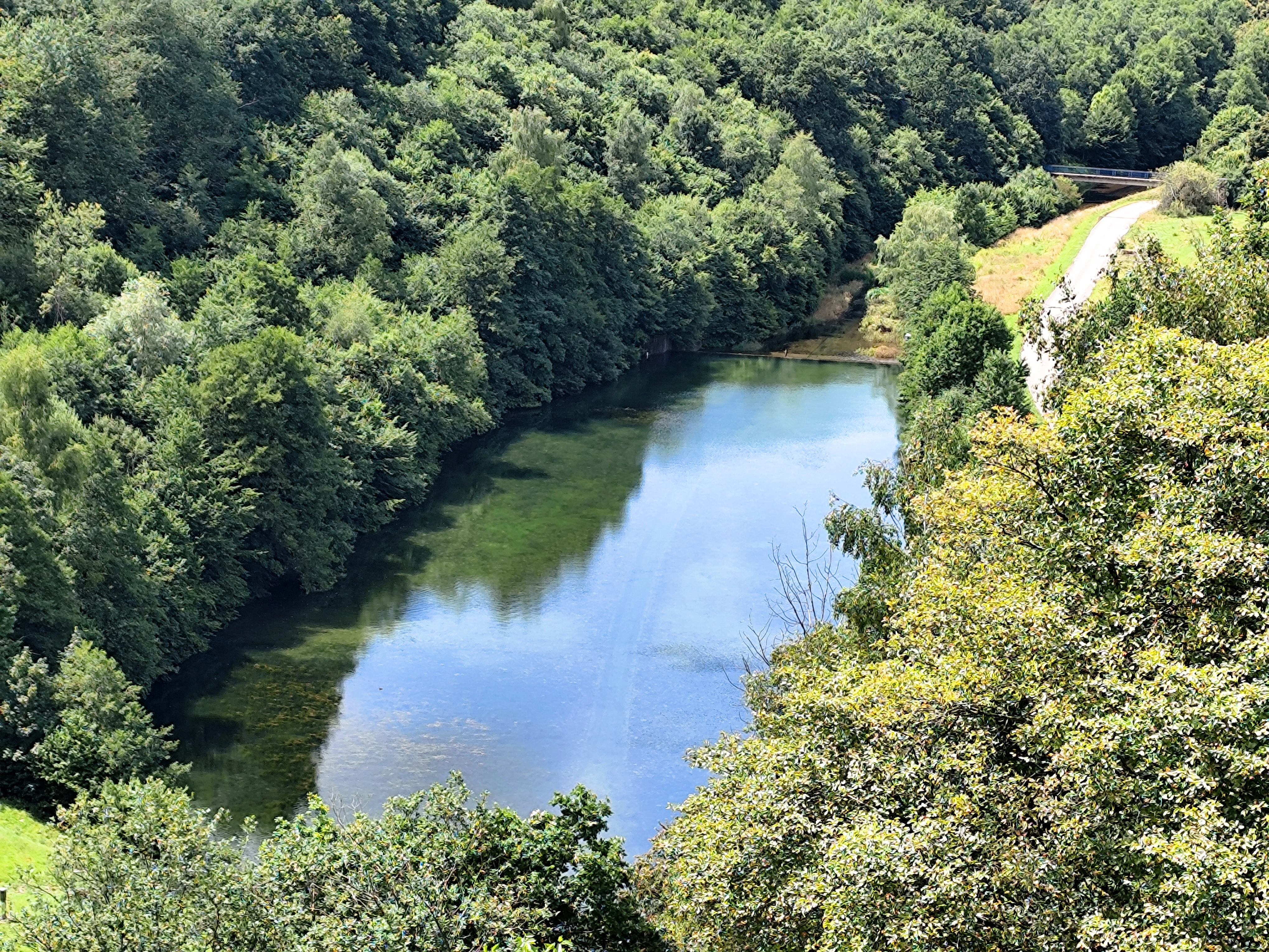 Der Ausgleichsweiher unterhalb des Abflusses dient der Durchmischung des Wasser Der Ausgleichsweiher unterhalb des Abflusses dient der Durchmischung des Wasser