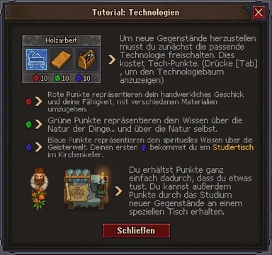 InGame-Screenshot "Tutorial Technologien"
